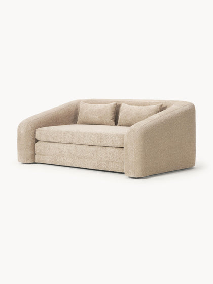 Westwing Collection Schlafsofa Eliot (2-Sitzer) aus Teddy-Bouclé Tägliche Deals