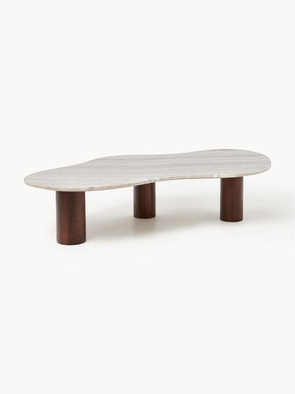 Westwing Collection Marmor-Couchtisch Naruto in organischer Form Neueste Stile