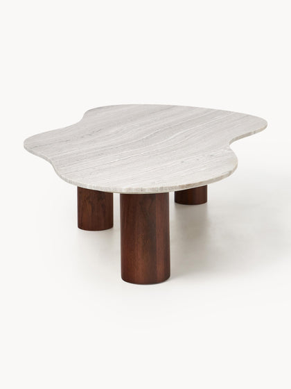 Westwing Collection Marmor-Couchtisch Naruto in organischer Form Neueste Stile