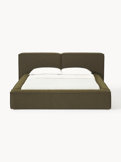 Westwing Collection Bouclé-Polsterbett Lennon mit Stauraum Letzte 2 Tage