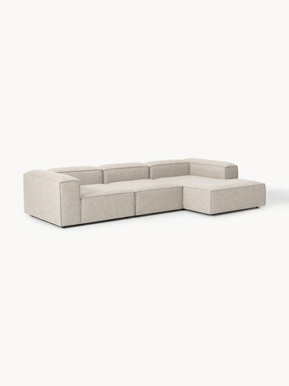 Westwing Collection Modulares Ecksofa Lennon aus Leinen-Mix Letzter Tag