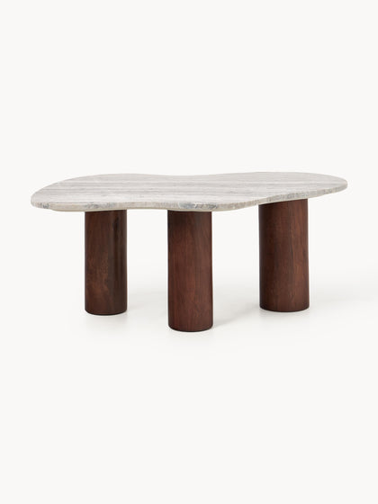 Westwing Collection Marmor-Couchtisch Naruto in organischer Form Bis zu 50% Rabatt