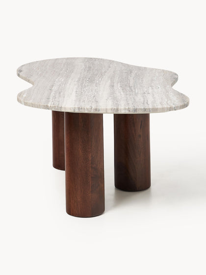 Westwing Collection Marmor-Couchtisch Naruto in organischer Form Bis zu 50% Rabatt