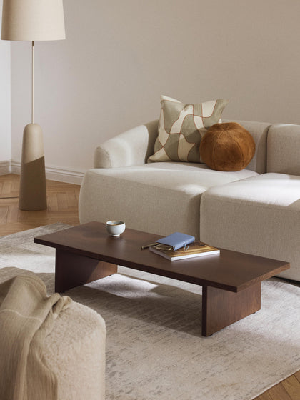 Westwing Collection Niedriger Holz-Couchtisch Dako Sonderangebot der Fabrik