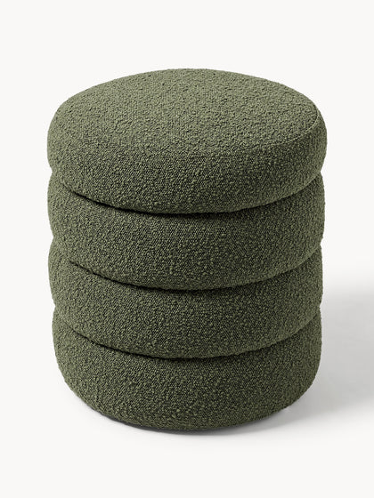 Westwing Collection Bouclé-Polsterhocker Alto mit Stauraum Speichern exportieren