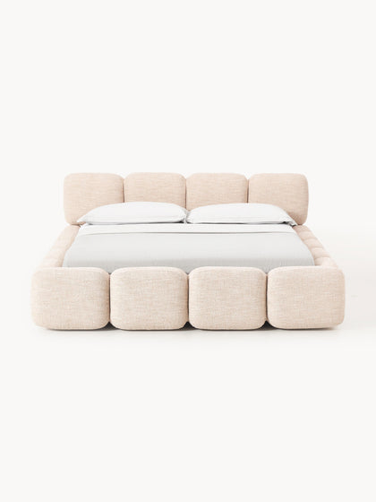 Westwing Collection Polsterbett Tayla aus Bouclé mit Stauraum Verkauf