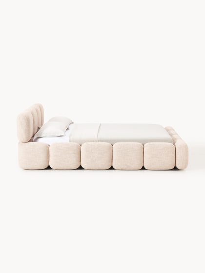 Westwing Collection Polsterbett Tayla aus Bouclé mit Stauraum Verkauf