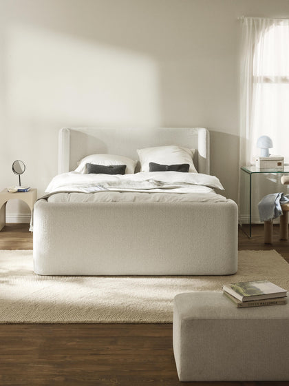 Westwing Collection Bouclé-Boxspringbett Perla mit Stauraum Hotsell