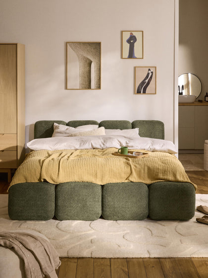 Westwing Collection Polsterbett Tayla aus Teddy-Bouclé mit Stauraum Kostenloser Versand
