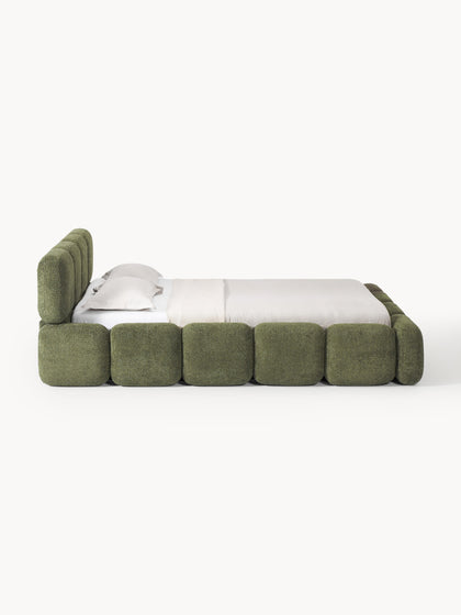 Westwing Collection Polsterbett Tayla aus Teddy-Bouclé mit Stauraum Kostenloser Versand