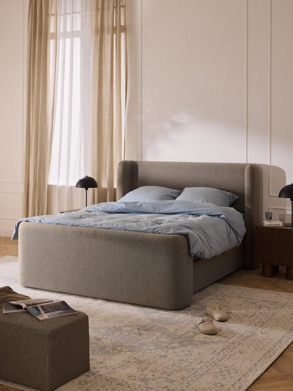 Westwing Collection Bouclé-Boxspringbett Perla mit Stauraum Online Shopping