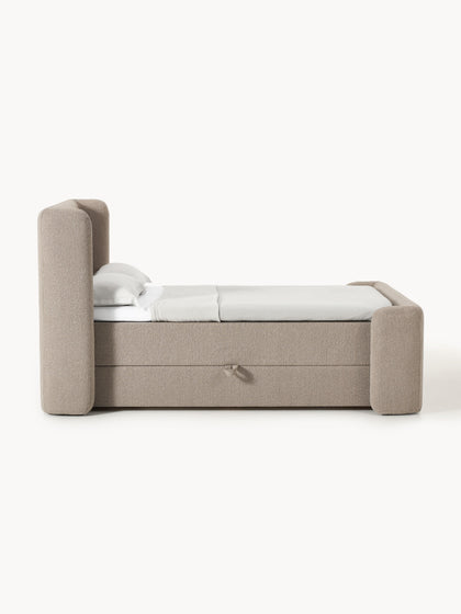 Westwing Collection Bouclé-Boxspringbett Perla mit Stauraum Online Shopping