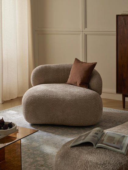 Westwing Collection Loungesessel Alba aus Teddy-Bouclé Exklusivangebot