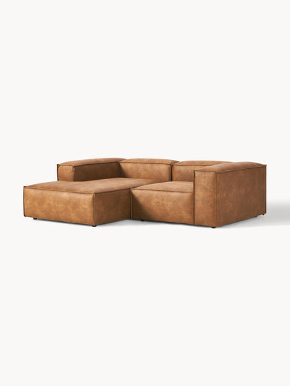 Westwing Collection Modulares Ecksofa Lennon aus recyceltem Leder Top Angebot