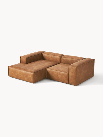 Westwing Collection Modulares Ecksofa Lennon aus recyceltem Leder Top Angebot