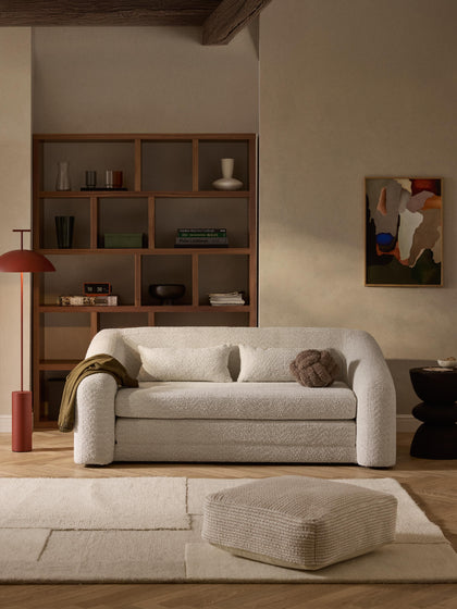 Westwing Collection Schlafsofa Eliot (2-Sitzer) aus Teddy-Bouclé Saisonale Angebote