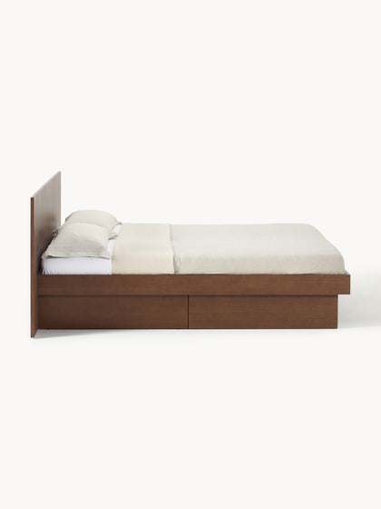 Westwing Collection Holzbett Sato mit Schubladen und Kopfteil Wochenangebot