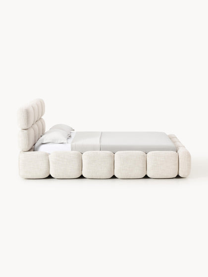 Westwing Collection Polsterbett Tayla aus Bouclé mit Stauraum Letzter Tag