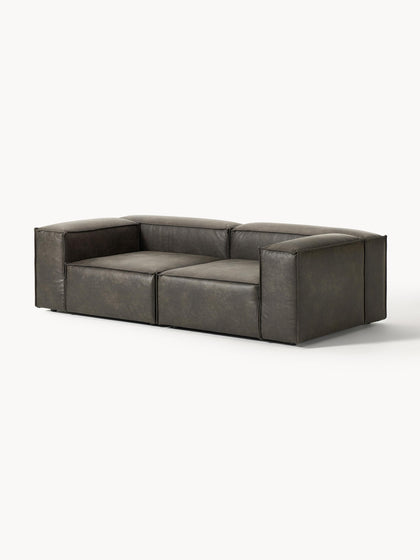 Westwing Collection Modulares Sofa Lennon (3-Sitzer) aus recyceltem Leder Im Verkauf