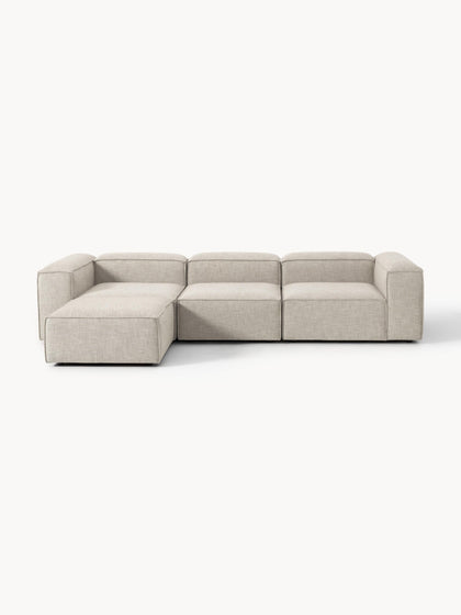 Westwing Collection Modulares Sofa Lennon (4-Sitzer) aus Leinen-Mix mit Hocker (links/rechts) im Angebot
