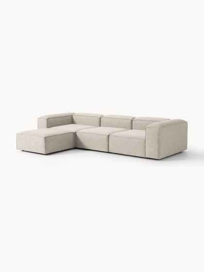 Westwing Collection Modulares Sofa Lennon (4-Sitzer) aus Leinen-Mix mit Hocker (links/rechts) im Angebot