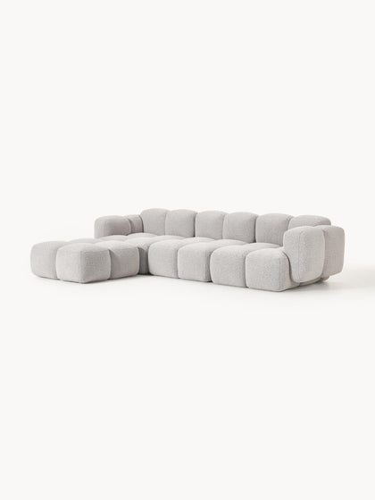 Westwing Collection Modulares Sofa Tayla (4-Sitzer) aus Bouclé mit Hocker (links/rechts) Fabrik Onlineshop
