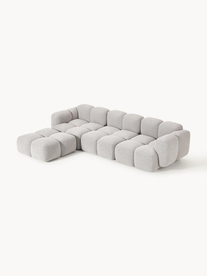 Westwing Collection Modulares Sofa Tayla (4-Sitzer) aus Bouclé mit Hocker (links/rechts) Fabrik Onlineshop