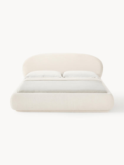 Westwing Collection Bouclé-Polsterbett Alba mit abgerundeten Ecken Flash Sale