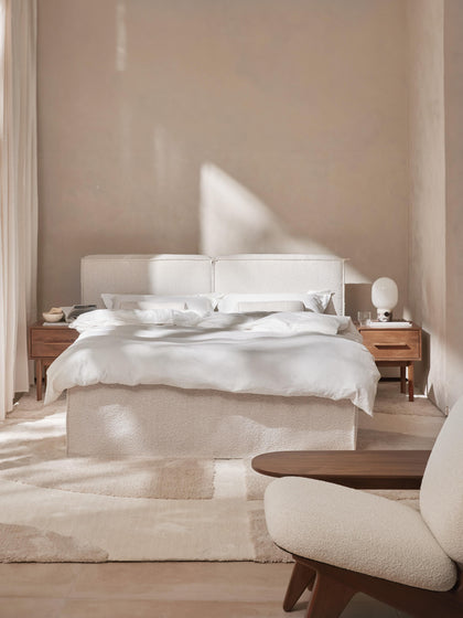 Westwing Collection Bouclé-Boxspringbett Lennon Exklusive Angebote
