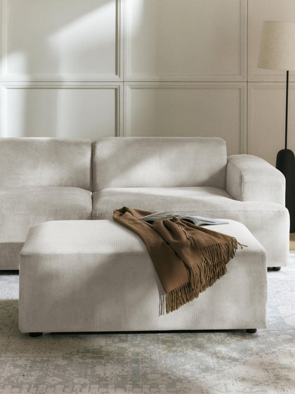 Westwing Collection XL-Hocker Melva aus Cord B 116 x T 72 cm Sonderangebote