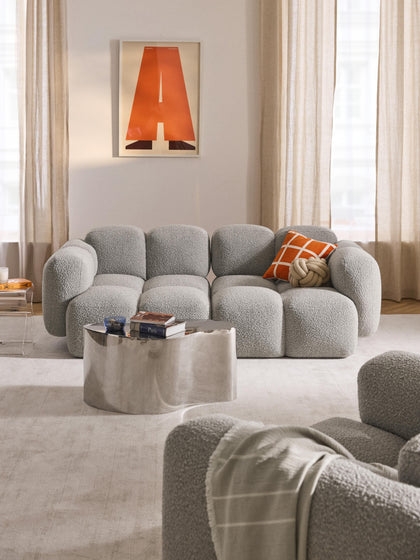 Westwing Collection Modulares Sofa Tayla (3-Sitzer) aus Bouclé Kostenlose Rückgabe