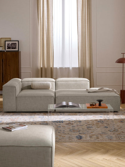 Westwing Collection Modulare Ottomane Lennon aus Leinen-Mix Letzte 3 Tage