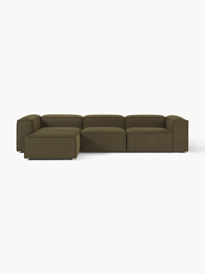 Westwing Collection Modulares Sofa Lennon (4-Sitzer) aus Bouclé mit Hocker (links/rechts) Kostenloser Versand
