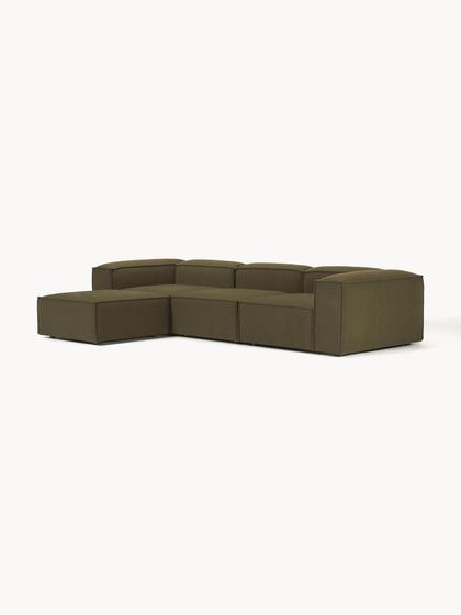Westwing Collection Modulares Sofa Lennon (4-Sitzer) aus Bouclé mit Hocker (links/rechts) Kostenloser Versand