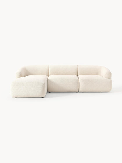 Westwing Collection Modulares Bouclé-Ecksofa Sofia (3-Sitzer)