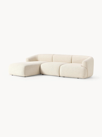 Westwing Collection Modulares Bouclé-Ecksofa Sofia (3-Sitzer) Exklusivangebot