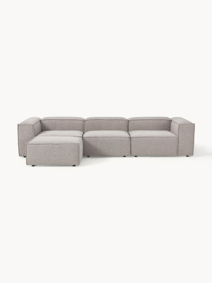 Westwing Collection Modulares Sofa Lennon (4-Sitzer) aus Bouclé mit Hocker (links/rechts) Cyber Monday