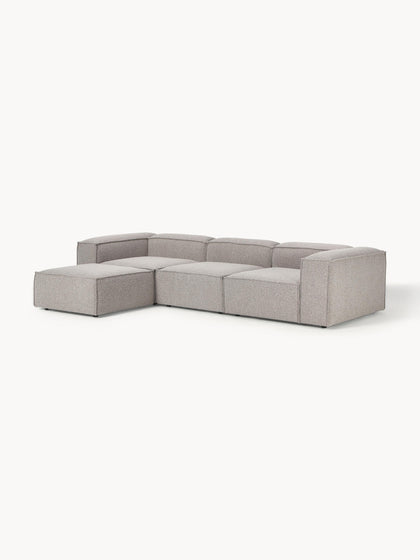 Westwing Collection Modulares Sofa Lennon (4-Sitzer) aus Bouclé mit Hocker (links/rechts) Cyber Monday