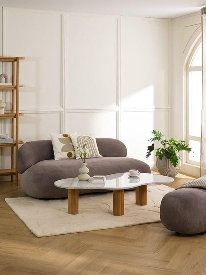 Westwing Collection Marmor-Couchtisch Naruto in organischer Form Lagerräumung