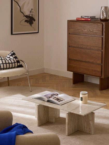 Westwing Collection Couchtisch Marisa aus Travertin Bis zu 50% Rabatt