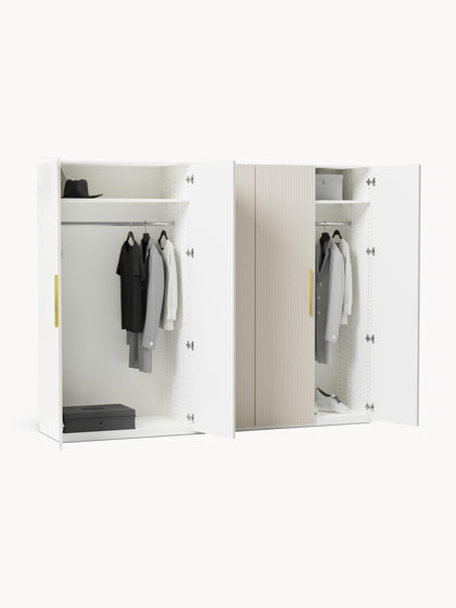 Westwing Collection Modularer Drehtürenschrank Simone 250 cm Breite mehrere Varianten Bis zu 60% Rabatt