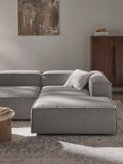 Westwing Collection Ottomane-Eckmodul Lennon aus Bouclé Nur für heute