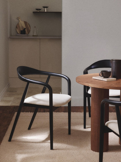 Westwing Collection Holz-Armlehnstuhl Angelina mit Sitzpolster Speichern exportieren