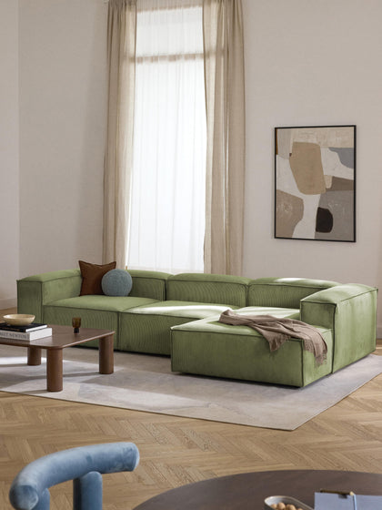 Westwing Collection Modulares Ecksofa Lennon aus Cord zollfrei