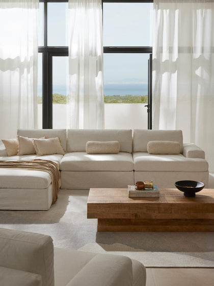 Westwing Collection Modulares Sofa Russell (4-Sitzer) mit Hocker (links/rechts) Hotsell