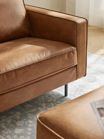 Westwing Collection Sofa Hunter (3-Sitzer) aus recyceltem Leder Kostenloser Versand