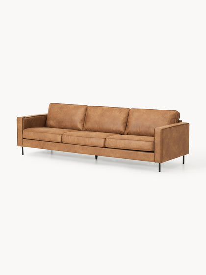 Westwing Collection Sofa Hunter (3-Sitzer) aus recyceltem Leder Kostenloser Versand