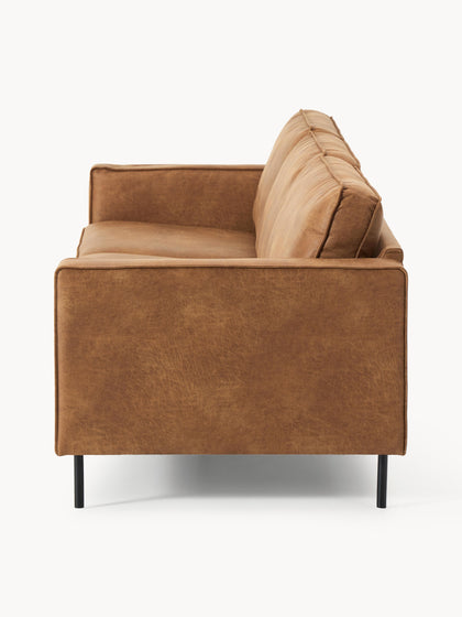 Westwing Collection Sofa Hunter (3-Sitzer) aus recyceltem Leder Kostenloser Versand