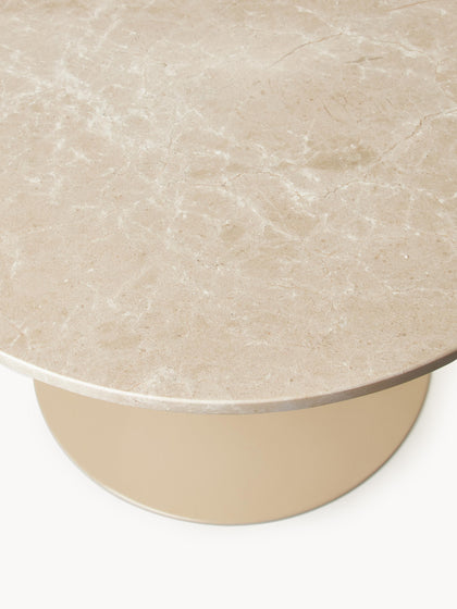 Westwing Collection Ovaler Marmor-Esstisch Miley 120 x 90 cm Limitierter Zeitrabatt