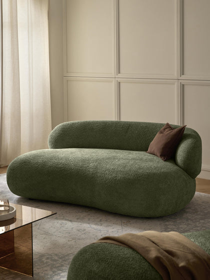 Westwing Collection Sofa Alba (2-Sitzer) aus Teddy-Bouclé Fabrikpreis